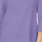 Karen Scott Women's Ribbed 3/4 Sleeve Sweater  Purple Size Small