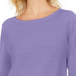 Karen Scott Women's Ribbed 3/4 Sleeve Sweater Purple Size X-Large