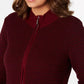 Karen Scott Women's Textured Zip-Front Cardigan  Red Size XX-Large