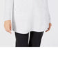 Karen Scott Women's Petite Curved-Hem Tunic Sweater Dark Beige Size Medium