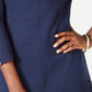 Karen Scott Women's Ribbed 3/4 Sleeve Jewel Neck Sweater Navy Size X-Small