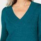 Karen Scott Women's V-Neck Long-Sleeve SweaterTeal Size X-Small