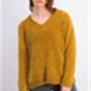 Karen Scott Women's Heather Long Sleeve V Neck Blouse Sweater Gold Size Petite Medium