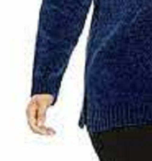 Karen Scott Women's Plus Size V-Neck Chenille Sweater Dark Blue Size 2X