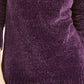 Karen Scott Women's Petite Envelope-Neck Chenille Sweater Purple Size Petite
