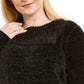 Karen Scott Women's Plus Size Chenille Split Neck Pullover Black Size 1X