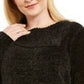 Karen Scott Women's Plus Size Chenille Split Neck Pullover Black Size 2X