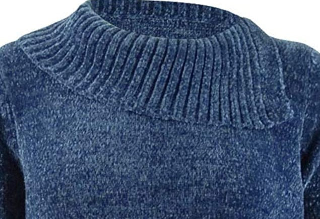 Karen Scott Women's Plus Size Chenille Split Neck Pullover Dark Blue Size 3X
