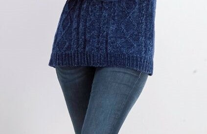 Karen Scott Women's Cable-Knit Chenille Sweater Blue Size Small