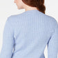 Karen Scott Women's Cotton Baby Cable Knit Sweater Blue Size Large
