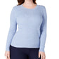 Karen Scott Women's Cotton Baby Cable-Knit Sweater Blue Size Small