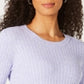 Karen Scott Women's Cotton Baby Cable-Knit Sweater Purple Size X-Large