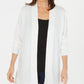Karen Scott Women's Open Front Long Sleeve Cardigan White Size Medium
