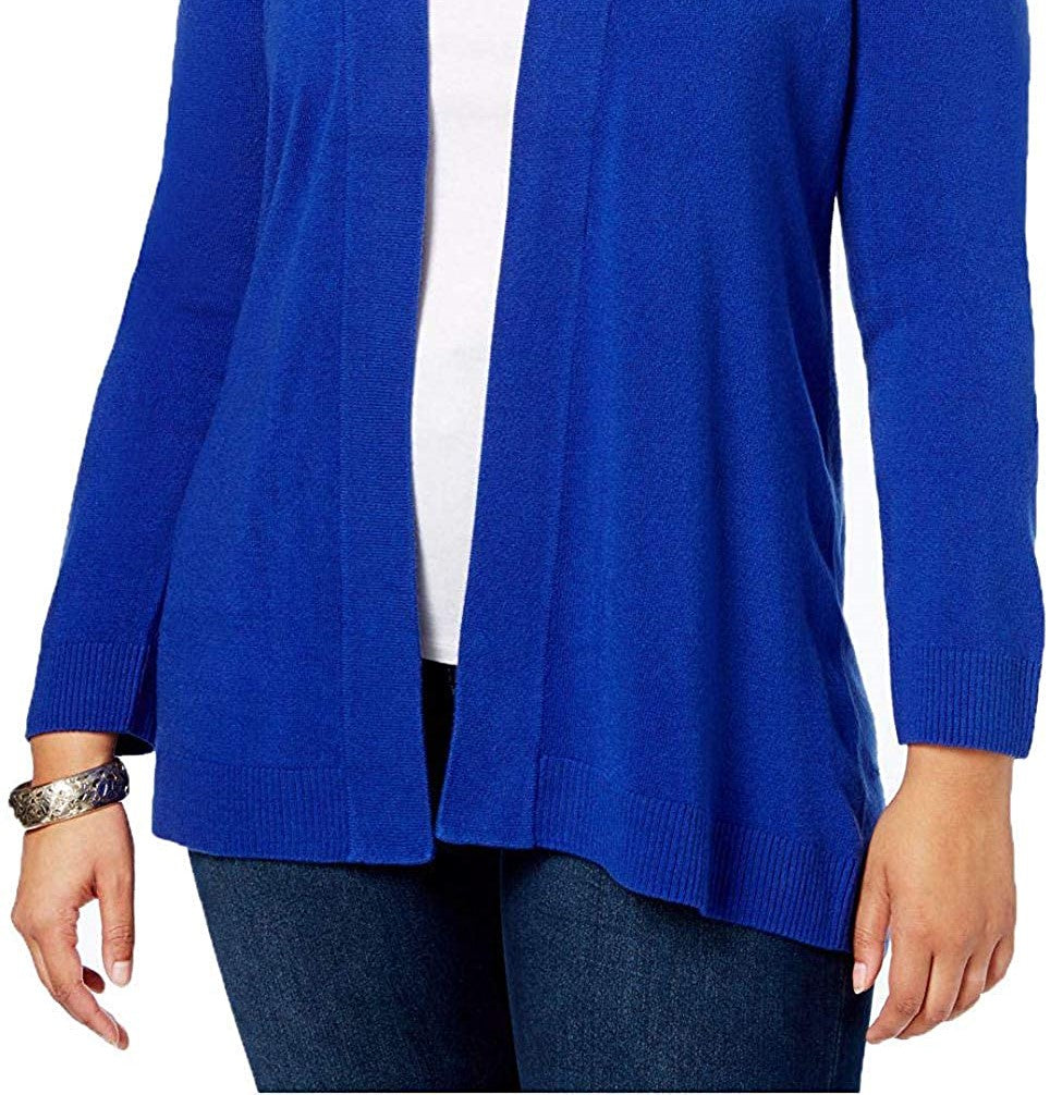 Karen Scott Women's Plus Size Open-Front Cardigan Blue Size 0X