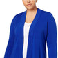Karen Scott Women's Plus Size Open-Front Cardigan Blue Size 0X