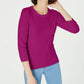 Maison Jules Women's 3/4 Sleeve Solid T-Shirt Pink Size Large