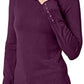 JM Collection Women's Button-Cuff Crewneck Sweater  Purple Size Large