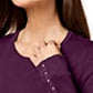 JM Collection Women's Button-Cuff Crewneck Sweater  Purple Size Large