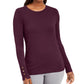 JM Women's Collection Button-Cuff Crewneck Sweater Dark Purple Size Small