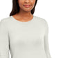JM Collection Women's Button Cuff Crewneck Sweater White Size Large