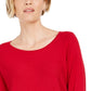 JM Collection Women's Studded Dolman Sleeve Sweater Red Size Small