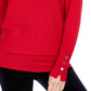JM Collection Women's Studded Dolman Sleeve Sweater Red Size Small