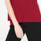 Alfani Women's Mock Neck Short Sleeve Top Wine Size Small