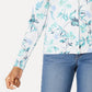Charter Club Women's Floral-Print Cardigan Blue Size Medium