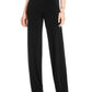 Alfani Women's Petite Knit Wide-Leg Pant Black Size Large