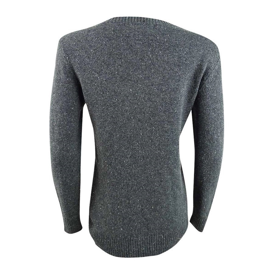 Karen Scott Women's Diamond Cable-Knit Sweater Charcoal SizeX-Small