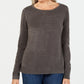 Karen Scott Women's Textured-Stripe Sweater Charcoal Size X-Small