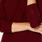Karen Scott Women's Textured-Stripe Sweater  Red Size XX-Large