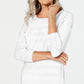 Karen Scott Women's Textured Stripe Sweater White Size X-Small