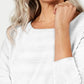 Karen Scott Women's Textured Stripe Sweater White Size X-Small