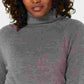 Karen Scott Women's Gray Ribbed Solid Long Sleeve Turtle Neck Blouse Sweater Petite Small
