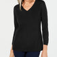 Karen Scott Women's V Neck Sweater Black Size Petite Large