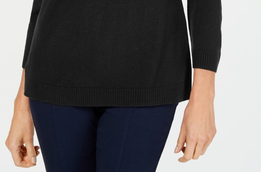 Karen Scott Women's V Neck Sweater Black Size Petite Small