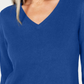 Karen Scott Women's V Neck Sweater Navy Size Petite Large