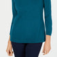 Karen Scott Women's Petite V-Neck Sweater  Teal  Size Medium