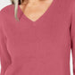 Karen Scott Women's V Neck Sweater Pink Size Petite Small