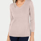 Karen Scott Women's Long Sleeve V Neck Sweater Pink Size Petite X-Large