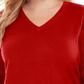 Karen Scott Women's Plus Size V-Neck Luxsoft Sweater Red Size 0X