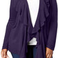 Karen Scott Women's Plus Size Ruffle Neckline Cardigan Sweater Purple Size 3X