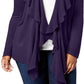 Karen Scott Women's Plus Size Ruffle Neckline Cardigan Sweater Purple Size 3X