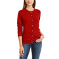Karen Scott Women's Bead Button Cardigan Red Size Small