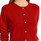 Karen Scott Women's Bead Button Cardigan Red Size Small