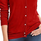 Karen Scott Women's Bead Button Cardigan Red Size Small