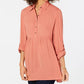 Style & Co Women's Babydoll Tunic Shirt Orange Size Petite Small