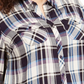Style & Co Women's Plus Plaid Utility Top Purple Size 0X