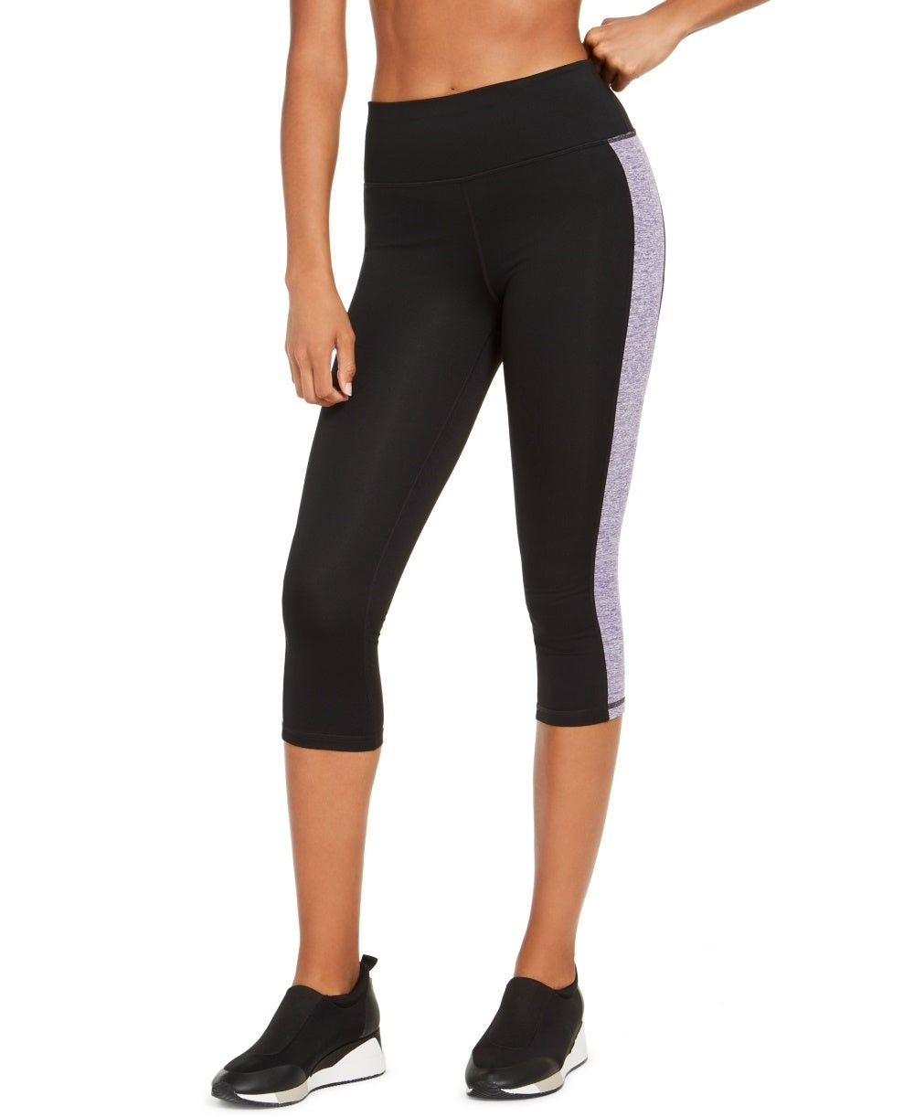 ID Ideology Women's Colorblocked Cropped Leggings Purple Size Medium